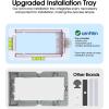 imageamFilm Glass Screen Protector for Samsung Galaxy S22 Ultra 3D Curved with Liquid Dispersion Tech Designed for Fingerprint Reader Upgraded Easier Application Tray Tempered Glass 3 Pack