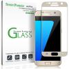 imageamFilm Glass Screen Protector for Galaxy S7 Tempered Glass Dot Matrix 3D Curved with Gold Border