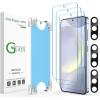 imageamFilm33 Pack AutoAlignment Magnetic OneTouch for Samsung Galaxy S24 Plus 67 Tempered Glass Screen Protector 3 Camera Lens Protector 30 Seconds Installation 9H Hardness Bubble Free Reusable
