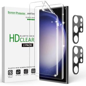 imageamFilm 22 Pack Compatible with Samsung Galaxy S23 Ultra Screen Protector n Camera Lens Protector 5G 68quot Fingerprint ID Compatible with Easy Installation Tool HD Clear TPU Film Full Coverage