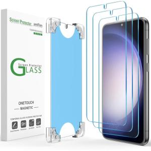 imageamFilm 3 Pack Magnetic OneTouch for Samsung Galaxy S23 61quot Screen Protector Tempered Glass9H Hardness30 Seconds AutoAlignment ampamp Ultra Fast InstallationMagnetic ampamp Reusable