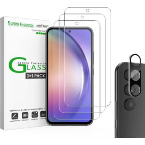 imageamFilm 3 Pack Screen Protector for Samsung Galaxy A35A55 5G 20249H Hardness Tempered GlassAnti ScratchBubble FreeEasy InstallationA5464 inch