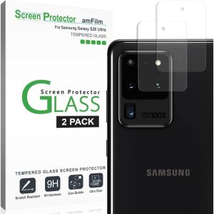 imageamFilm Back Camera Glass Screen Protector for Samsung Galaxy S20 Ultra RearFacing Back Camera Protector 2 Pack