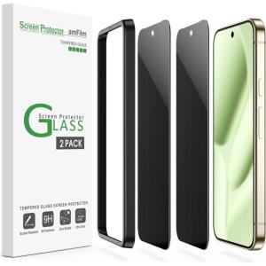 imageamFilm Designed for 2 Pack Google Pixel 109 Pro XL 68quot Privacy Screen Protector 20252024 Tempered Glass Ultrasonic Fingerprint Compatible with Easy Installation Frame Anti Scratch Bubble Free