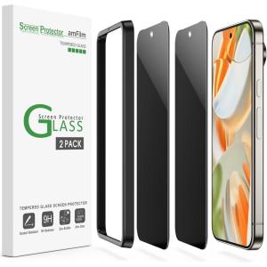 imageamFilm Designed for Google Pixel 1010 Pro  99 Pro Privacy 63quot Screen Protector Ultrasonic Fingerprint Compatible Easy Installation Frame Anti Scratch Bubbles Free Case Friendly2 Pack