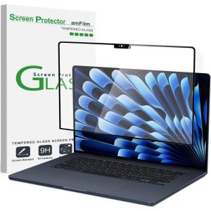 imageamFilm Designed for MacBook Air 15Inch M4 ChipM3 ChipM2 Chip 20232025 Released Tempered Glass Screen Protector Zero Bubbles9H Hardness AntiScratch AntiFingerprint 1 Pack153 inch