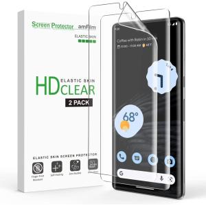 imageamFilm Elastic Screen Protector for Google Pixel 7 Pro Pixel 7 Pro 67 inch Google Pixel 7 Pro 5G Fingerprint ID Compatible HD Clear TPU Film Full Coverage Thermoplastic Polyurethane 2 Pack