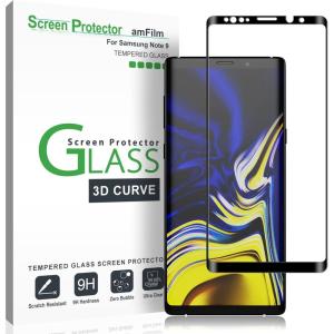 imageamFilm Galaxy Note 9 Screen Protector Glass Full Screen Coverage Tempered Glass Screen Protector for Samsung Galaxy Note 9  Dot Matrix Case Friendly 3D Curved with Easy Installation Tray  2018