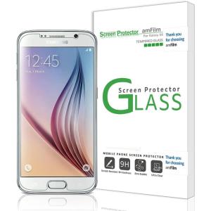 imageamFilm Glass Screen Protector For Galaxy S6 Tempered Glass with complimentary PET Back Film