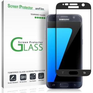 imageamFilm Glass Screen Protector for Galaxy S7 Tempered Glass Dot Matrix 3D Curved with Black Border