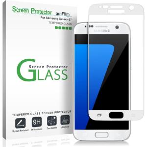imageamFilm Glass Screen Protector for Galaxy S7 Tempered Glass Dot Matrix 3D Curved with White Border