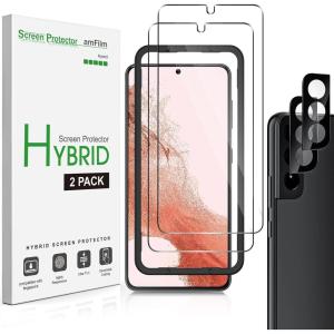 imageamFilm Hybrid Screen Protector for Samsung Galaxy S22 Plus 5g 66 inch Samsung Galaxy S22  5g 66 inch Fingerprint Compatible Camera Lens Protector HD Clear Thermoplastic Elastomers 2 Pack