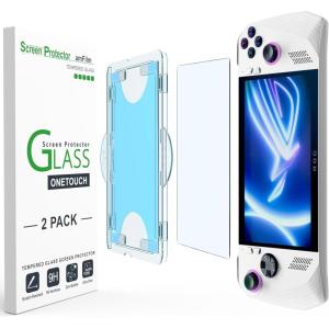 imageamFilm OneTouch Screen Protector Designed for ASUS ROG Ally 2023 ROG Ally X 2024 7 inch  with Auto Alignment Kit Bubble Free Tempered Glass 2 Pack