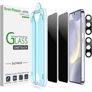 imageamFilm Privacy Screen Protector Samsung Galaxy S22 5g 61 inch with 2 Pack Camera Lens Protector Anti Spy Fingerprint ID Compatible Easy to Installation Hybird 22 PackS24P67