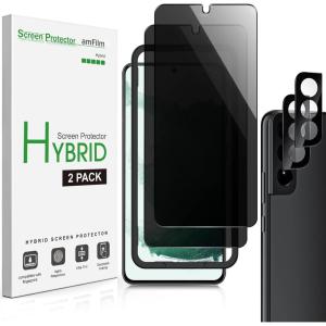imageamFilm Privacy Screen Protector Samsung Galaxy S22 5g 61 inch with 2 Pack Camera Lens Protector Anti Spy Fingerprint ID Compatible Easy to Installation Hybird 22 PackS2262