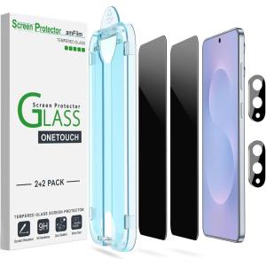 imageamFilm Privacy Screen Protector Samsung Galaxy S22 5g 61 inch with 2 Pack Camera Lens Protector Anti Spy Fingerprint ID Compatible Easy to Installation Hybird 22 PackS25E67