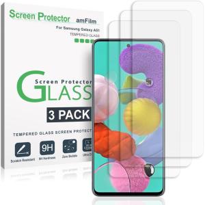 imageamFilm Screen Protector Glass for Galaxy A51 3 Pack with Easy Installation Handles
