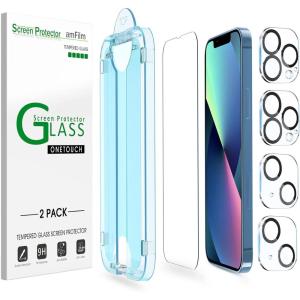 imageamFilm Screen Protector OneTouch Compatible with iPhone 13 iPhone 13 Pro 61quot 2021 Tempered Glass and Camera Lens Protector Edge to Edge Full Coverage Easy Installation Kit Plastic 22 Pack