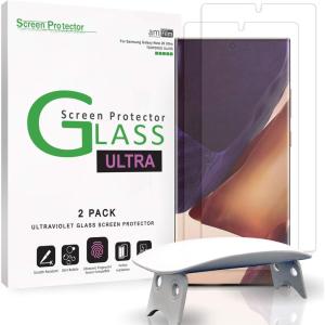 imageamFilm Ultra Glass Screen Protector for Galaxy Note 20 Ultra UV Gel Application Compatible with UltraSonic FingerPrint Scanner for Galaxy Note 20 Ultra 2020 Tempered Glass 2 Pack