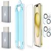 imageamFilm 2 Pack Lightning to USBC Adapter OneTouch 22 Pack for iPhone 15 61quot Screen Protector Tempered Glass with Camera Lens Protector