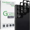 imageamFilm 3 Pack Camera Screen Protector for Samsung Galaxy S21 Ultra 5G 68 inch Tempered Glass Camera Lens Protector NO Flash Reflection BlackBlack
