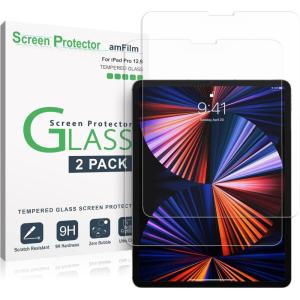 imageamFilm 2 Pack for iPad Pro 129 2022 2021 2020 2018 Glass Screen Protector for iPad Pro 129 inch Tempered Glass Ultra Sensitive Face ID and Apple Pencil Compatible