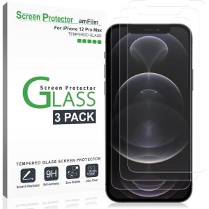 imageamFilm Glass Screen Protector Compatible for iPhone 12 Pro Max 67quot Display 2020 with Easy Installation Tray Tempered Glass 3 Pack