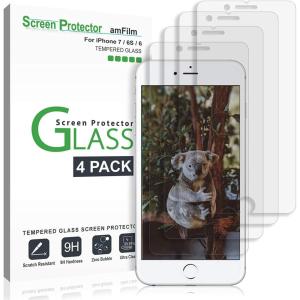 imageamFilm Glass Screen Protector for iPhone 7 6S 6 4 Pack Tempered Glass