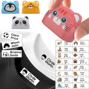 imageamFilm Name Stamp for Clothing Kids Waterproof Made in USA Custom Clothing Stamps Permanent Personalized Stamp with Name School Kids Daily Essentials for Fabric Plastic Label