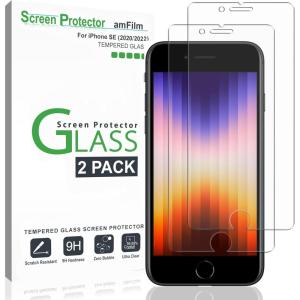 imageamFilm Screen Protector Compatible with iPhone SE 2 2020 2nd SE 3 2022 3rd Generation Tempered Glass iPhone 8 7 6S 6 47quot Halo Free Glass Screen Protector 2 Pack