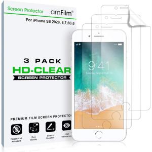 imageamFilm Screen Protector for Apple iPhone SE 2 2020 2nd SE 3 2022 3rd iPhone 87 6S and 6 HD Clear Flex Film Case Friendly PET Film 3 Pack