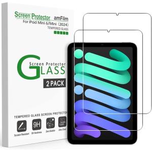 imageamFilm Screen Protector for iPad mini 7 2024 7th Gen iPad Mini 6 2021 6th Gen 83Inch Apple Pencil 2nd Compatible 9H Tempered Glass Film 2 Pack