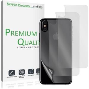 imageamFilm iPhone X Back Screen Protector Matte AntiGlare ampamp AntiFingerprint 3Pack for Apple iPhone X XS 3Piece Kit