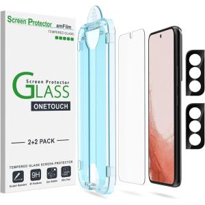 imageamFilm AutoAlignment OneTouch for Samsung Galaxy S25 FE 67 Screen Protector  Camera Lens ProtectorTempered Glass 30 seconds Installation Bubble Free Case Friendly AntiScratch 22 PackS22P66