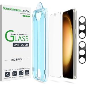 imageamFilm AutoAlignment OneTouch for Samsung Galaxy S25 FE 67 Screen Protector  Camera Lens ProtectorTempered Glass 30 seconds Installation Bubble Free Case Friendly AntiScratch 22 PackS23P66