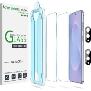 imageamFilm AutoAlignment OneTouch for Samsung Galaxy S25 FE 67 Screen Protector  Camera Lens ProtectorTempered Glass 30 seconds Installation Bubble Free Case Friendly AntiScratch 22 PackS25E67