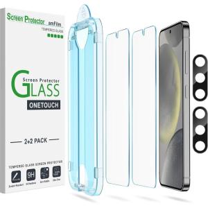 imageamFilm AutoAlignment OneTouch for Samsung Galaxy S25 FE 67 Screen Protector  Camera Lens ProtectorTempered Glass 30 seconds Installation Bubble Free Case Friendly AntiScratch 22 PackS2462
