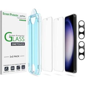 imageamFilm AutoAlignment OneTouch for Samsung Galaxy S25 FE 67 Screen Protector  Camera Lens ProtectorTempered Glass 30 seconds Installation Bubble Free Case Friendly AntiScratch 22 PackS2361