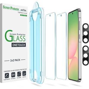imageamFilm AutoAlignment OneTouch for Samsung Galaxy S25 FE 67 Screen Protector  Camera Lens ProtectorTempered Glass 30 seconds Installation Bubble Free Case Friendly AntiScratch 22 PackA5667