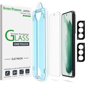 imageamFilm AutoAlignment OneTouch for Samsung Galaxy S25 FE 67 Screen Protector  Camera Lens ProtectorTempered Glass 30 seconds Installation Bubble Free Case Friendly AntiScratch 22 PackS2261