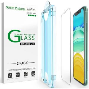 imageamFilm OneTouch Screen Protector for iPhone 17 63 2025  Camera Lens Protector  AutoAlignment install  Bubble Free  9H MilitaryGrade Tempered Glass  FHD Clarity  Case Friendly  22 PackIPH11XR61