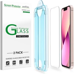 imageamFilm OneTouch Screen Protector for iPhone 17 63 2025  Camera Lens Protector  AutoAlignment install  Bubble Free  9H MilitaryGrade Tempered Glass  FHD Clarity  Case Friendly  22 PackIPH13Mini54