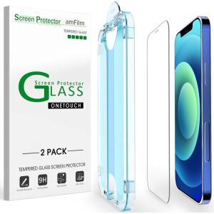 imageamFilm OneTouch Screen Protector for iPhone 17 Pro 63  Camera Lens Protector  AutoAlignment Install  Bubble Free  9H Tempered Glass  Shatterproof  FHD Clarity  Case Friendly  24 PackIPH1212 Pro61