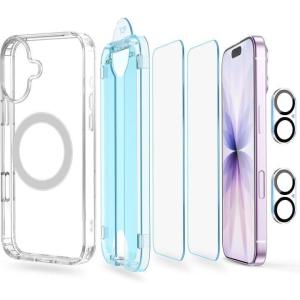 imageamFilm OneTouch 2 Pack Screen Protector for iPhone 17 63  Clear Case Compatible with MagSafe Accessories  2 Pack Camera Lens Protector