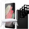 imageamFilm 3D Curved Tempered Glass Screen Protector and Camera Screen Protector for Galaxy S21 Ultra 5G 68 Inch Fully Compatible with UltraSonic Fingerprint Scanner Black Pack of 23