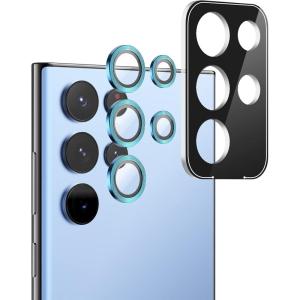 imageamFilm Camera Lens Protector Compatible with Galaxy S22 Ultra 68quot 2022 Tempered Glass with Easy Installation Kit UltraClear NO Flash Reflection Blue 5 PackBlue