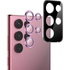 imageamFilm Camera Lens Protector Compatible with Galaxy S22 Ultra 68quot 2022 Tempered Glass with Easy Installation Kit UltraClear NO Flash Reflection Blue 5 PackBurgundy