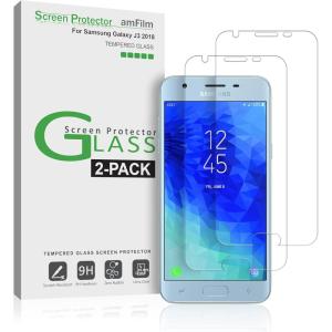 imageamFilm Glass Screen Protector for Galaxy J3 20172018 2 Pack Tempered Glass