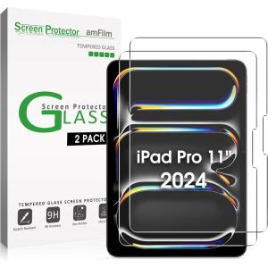 imageamFilm Screen Protector for iPad Pro 11 Inch OLED M5 2025 Model Tempered Glass Face ID ampamp Apple Pencil Pro ampamp Case Compatible  AntiScratch 9999 HD Clear