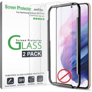imageamFilm Premium Tempered Glass Screen Protector for Samsung Galaxy S21 Plus 5G 67 inch NOT Fingerprint Compatible2 Pack